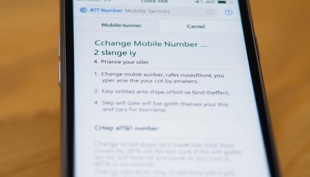 AT&T mobile app number change process
