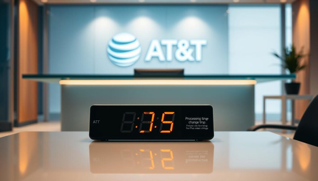 AT&T number change processing time