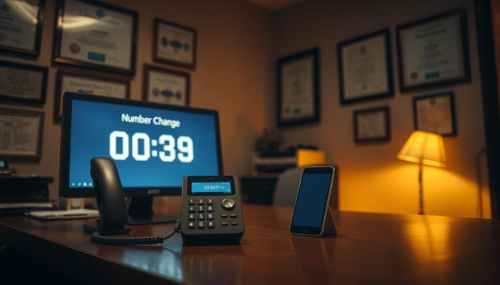 AT&T number change processing time