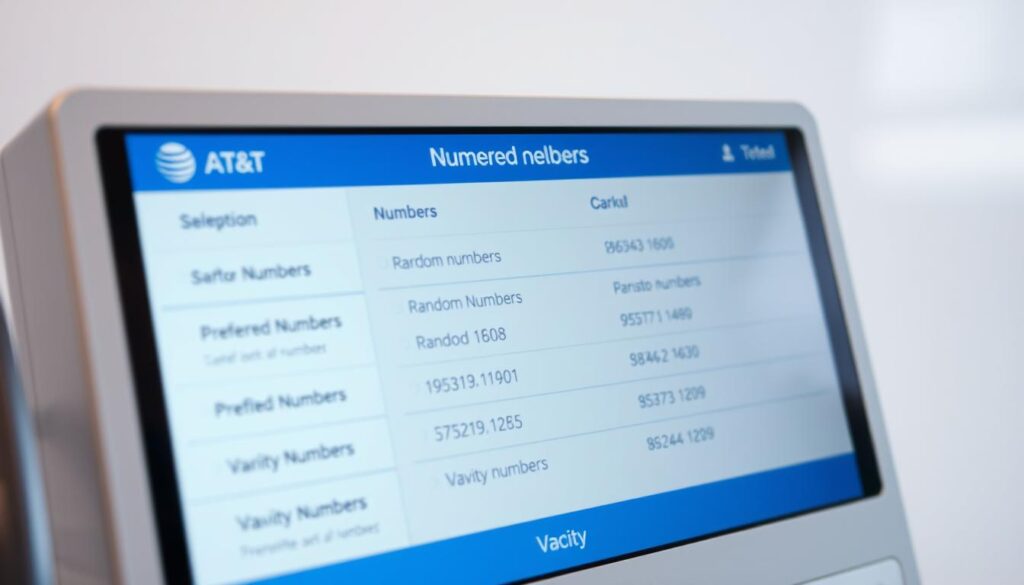 AT&T number selection options