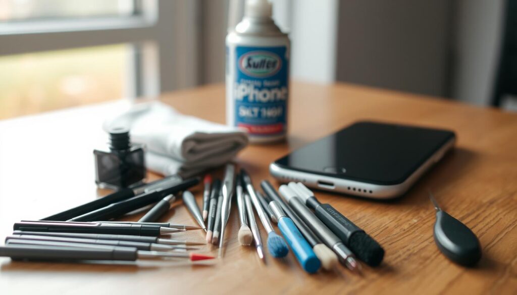 DIY iPhone speaker cleaning tools