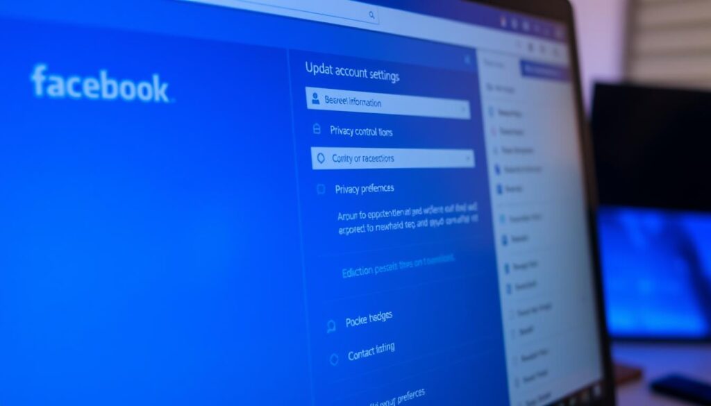 Facebook account settings