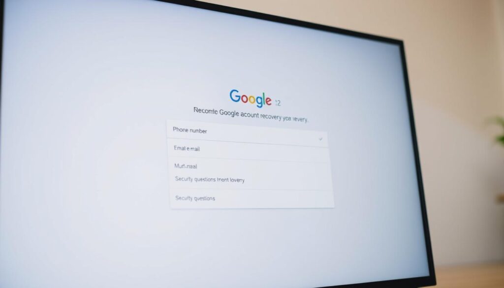 Google account recovery options