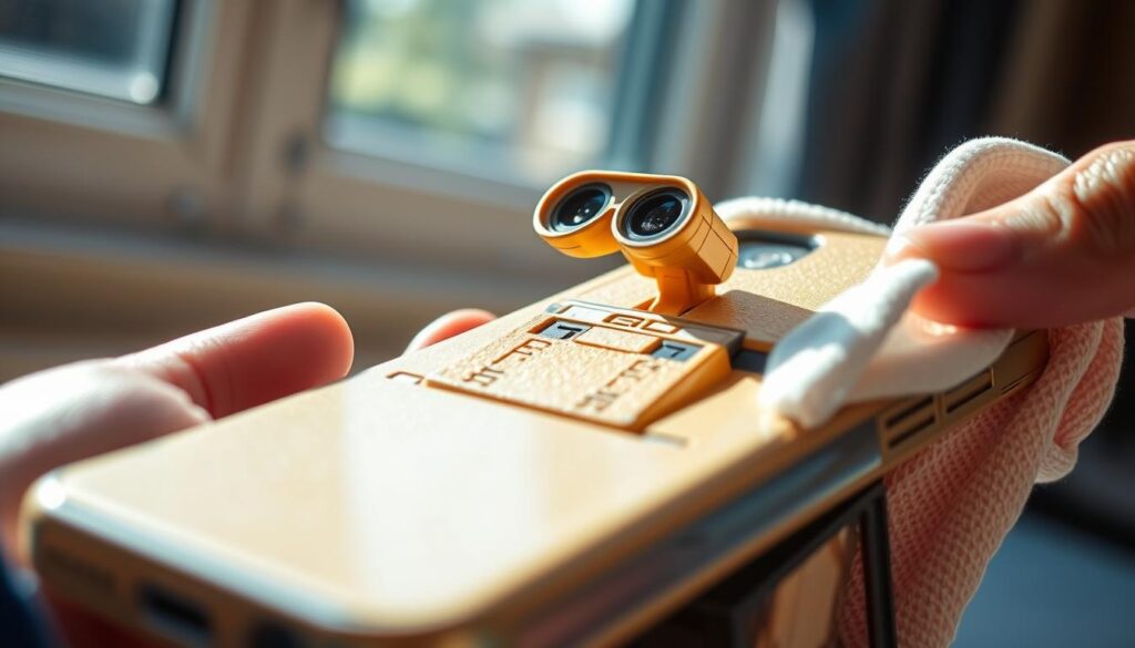 Wall-E phone case cleaning