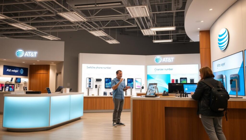 change AT&T number in-store
