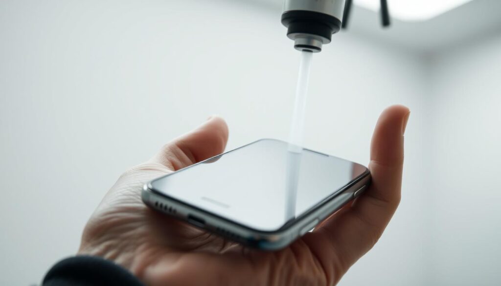 drying charging port with compressed air