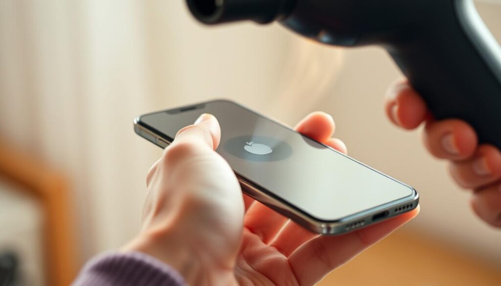 drying phone speaker with warm air