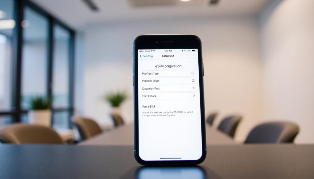 eSIM setup on iPhone