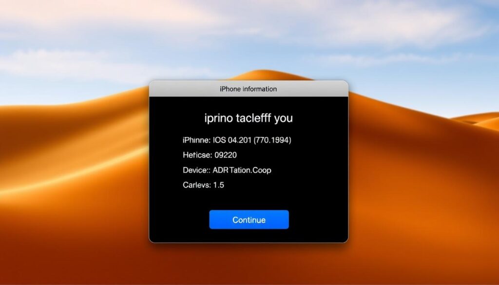 iPhone Unlocker device information confirmation screen