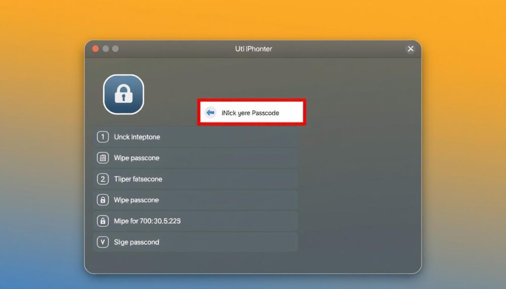 iPhone Unlocker main interface with Wipe Passcode option