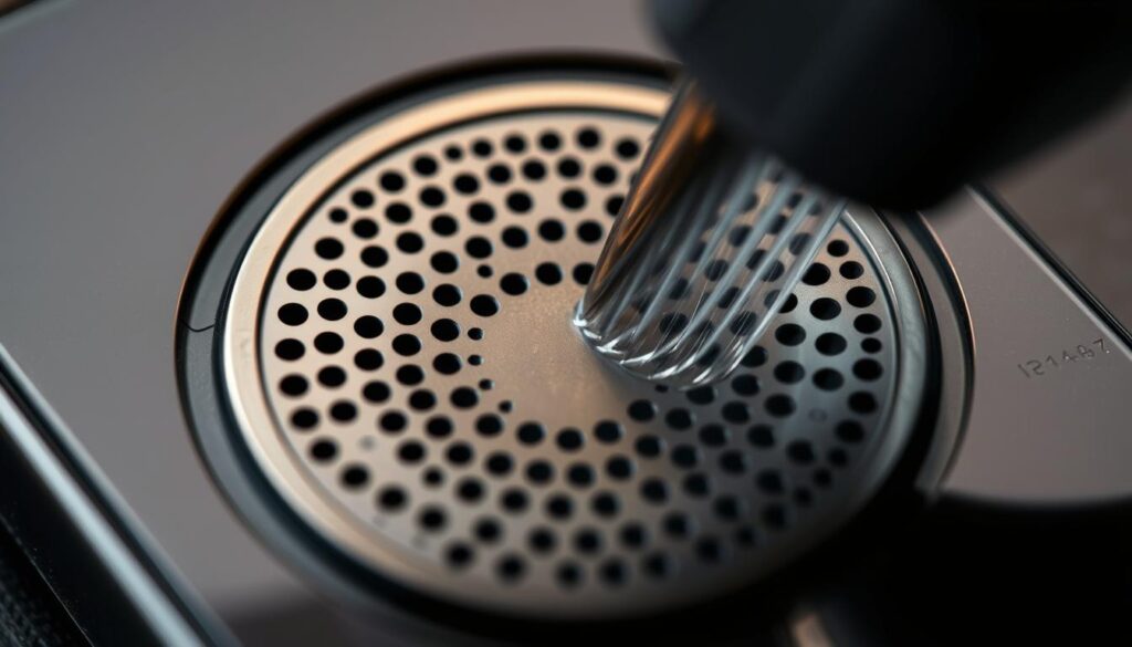 iPhone speaker maintenance using sound vibrations