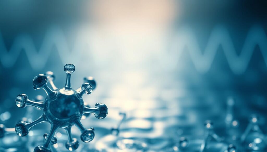 sound waves interacting with water molecules