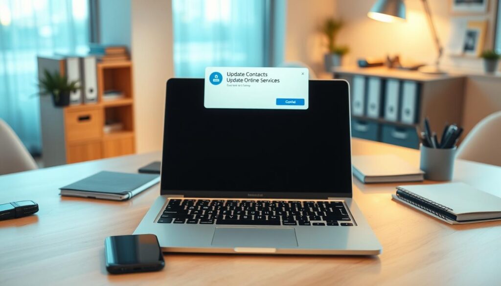 updating contacts and online services