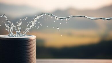 water in speaker sound