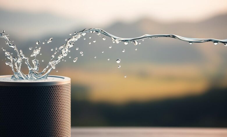 water in speaker sound